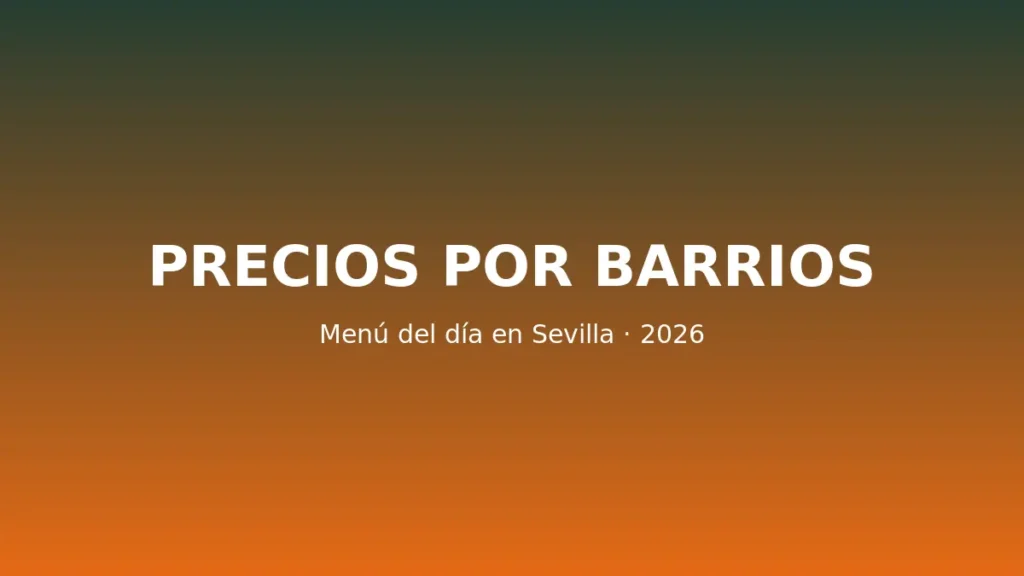 Cuánto cuesta un menú del día en Sevilla en 2026 (por barrios)