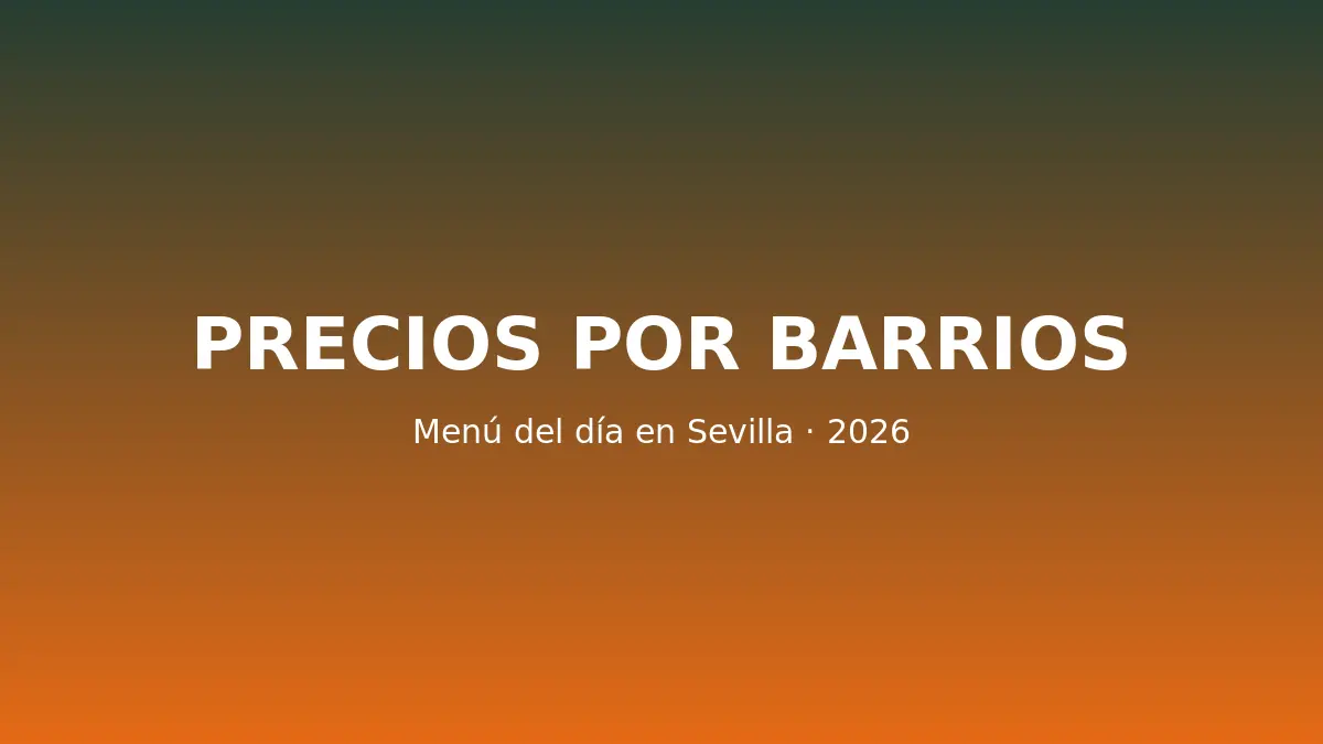 Cuánto cuesta un menú del día en Sevilla en 2026 (por barrios)