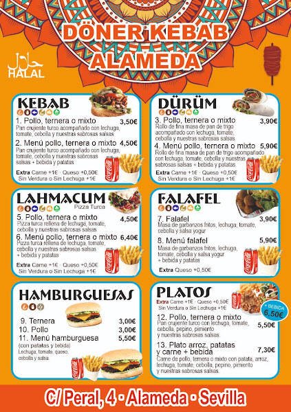 Ishbiliya Döner Kebab Halal, bar o restaurante en Macarena, Sevilla